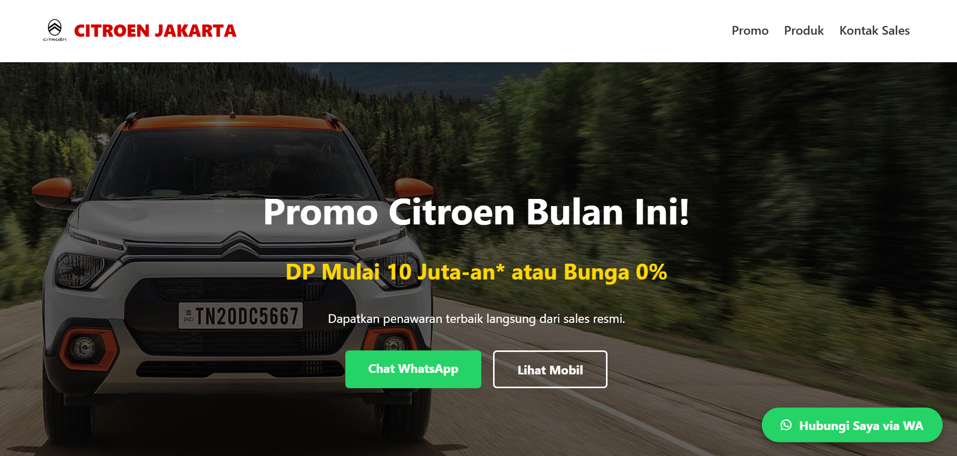Template Website Sales Otomotif